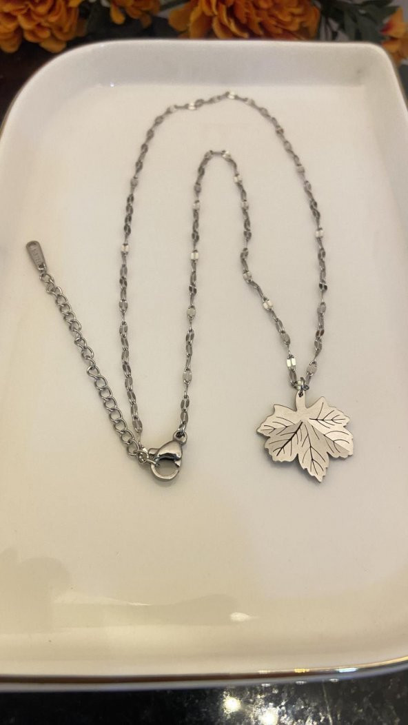 Aksesuar Çarşısı Yaprak Kolye - Resim 3