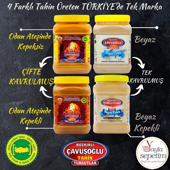 Odun Ateşinde Kepeksiz Bozkır Tahini 930 g - 2
