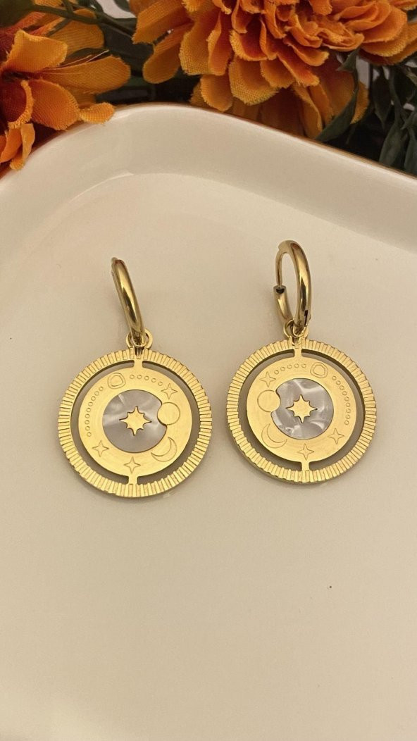 Aksesuar Çarşısı Ay Güneş Yıldız Küpe ürün görseli