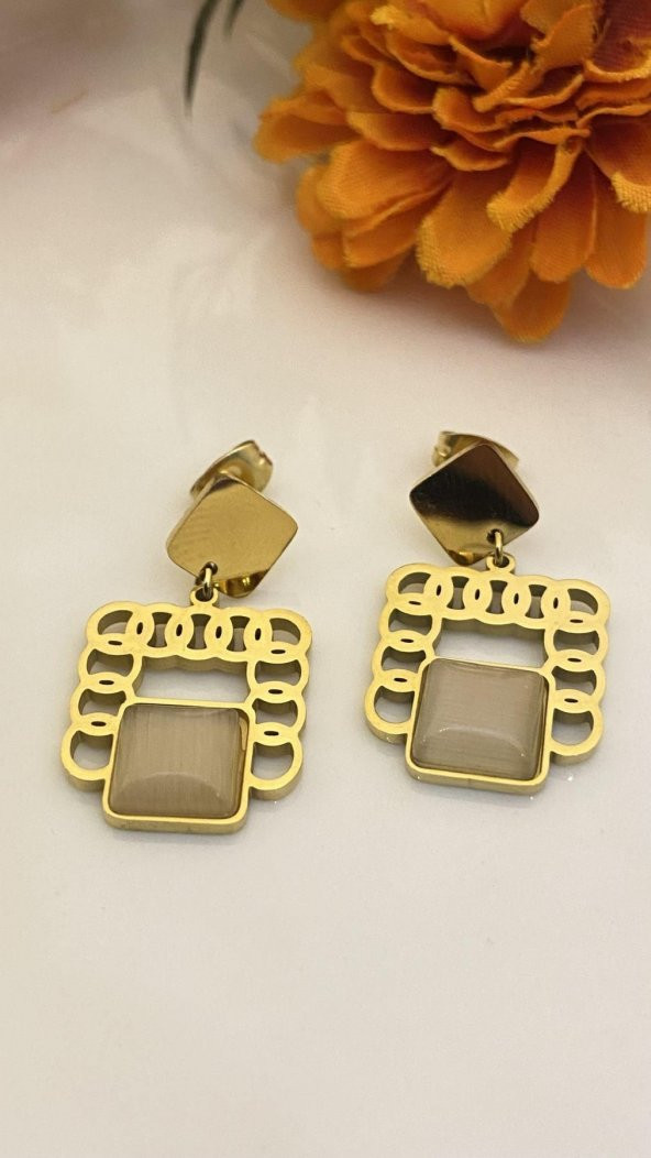 Aksesuar Çarşısı Vintage Model Soft Taşlı Küpe - 1