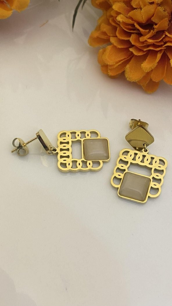 Aksesuar Çarşısı Vintage Model Soft Taşlı Küpe - 2
