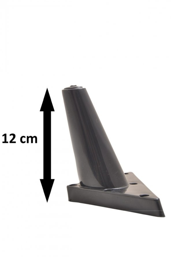 Sena Plastik Ayak Baza Ayağı Koltuk Kanepe Ayağı Puf-tv Ünitesi Ayağı 8 Adet 12 Cm Siyah - 3