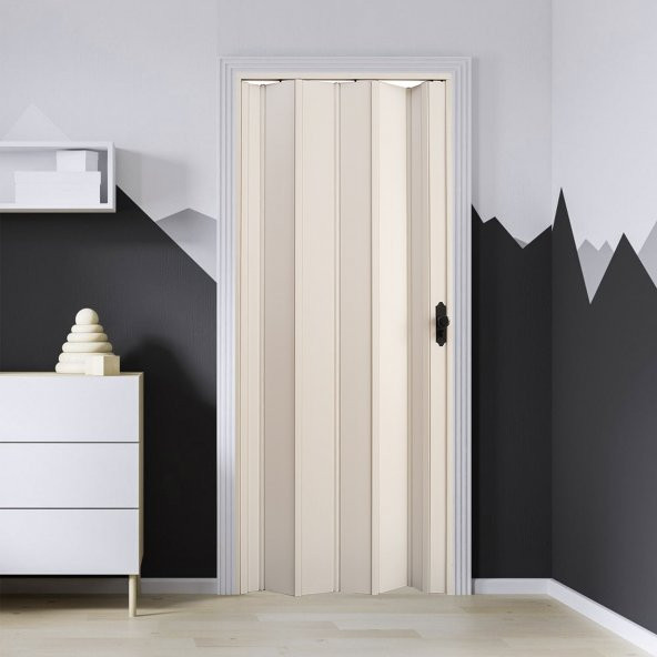Faran Dekorasyon 72 x 215 Beyaz Renk Camsız Pvc Akordiyon Katlanır Kapı - FRNAKMODEL-03 - 1