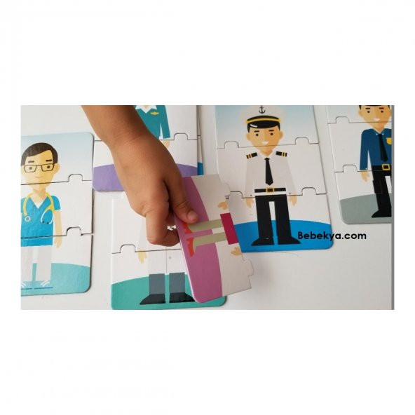 Eğitici Bebek Puzzle 3 Parçalı 10 Adet Meslekleri Öğreten Yapboz - 3