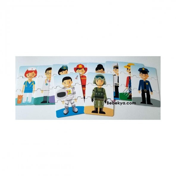 Eğitici Bebek Puzzle 3 Parçalı 10 Adet Meslekleri Öğreten Yapboz - 4