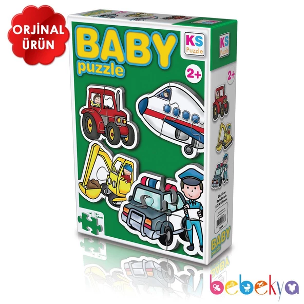 Baby Puzzle Büyük Parçalı Eğitici Bebek Yapbozu Erken Çocukluk Dönemi İlk Yapbozum Serisi Meslekler ve Taşıtlar