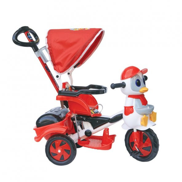 Dilaver Baby Poufi 3 Tekerlekli Ebeveyen Kontrollü Bisiklet / Kırmızı