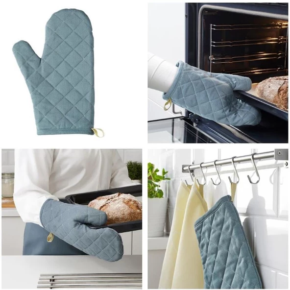 Ikea SANDVIVA Fırın Eldiveni Pamuk-Keten Karışımı Gökyüzü Mavisi - 2