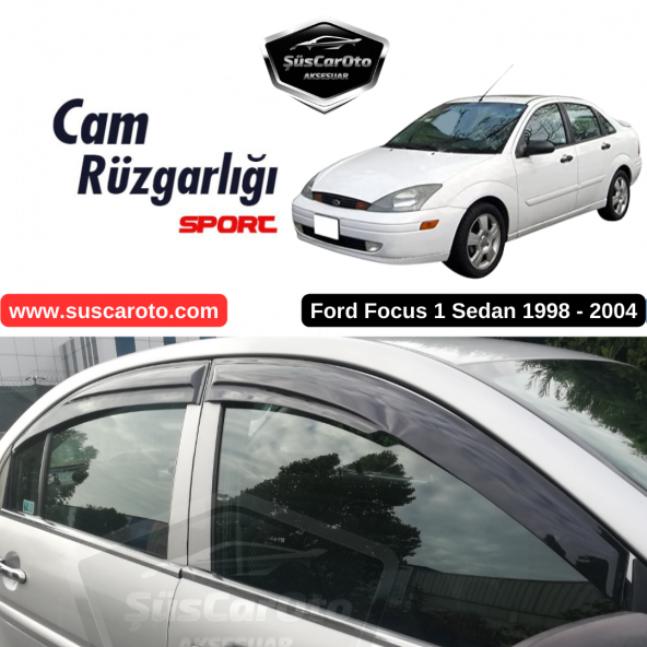 Ford Focus 1 Sedan 1998-2004 Uyumlu Mugen Cam Rüzgarlığı Seti Piano Black 4lü İthal