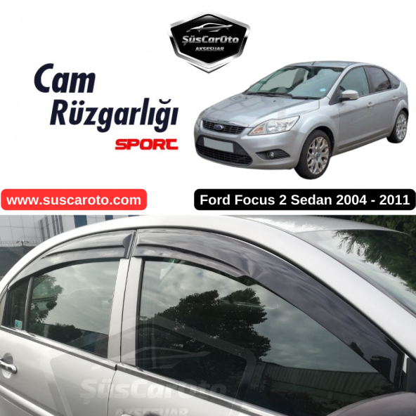 Ford Focus 2 - 2.5 Sedan 2004-2011 Uyumlu Mugen Cam Rüzgarlığı Seti Piano Black 4lü İthal