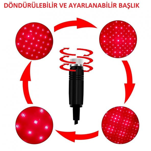 Usb li gece lambası Tavan Led Aydınlatma Kırmızı - 5