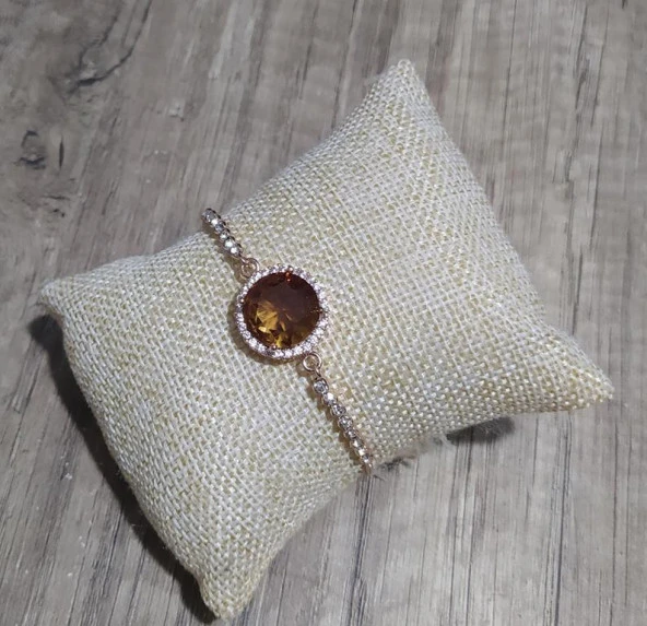 Bileklik Rose Gold Sultanit Zultanit Renk Değiştiren Taş Bukalemun Zirkon Ayarlanabilir Asansörlü Bileklik - 3