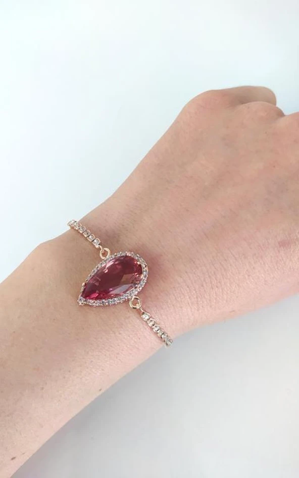 Bileklik Rose Gold Sultanit Zultanit Renk Değiştiren Taş Bukalemun Zirkon Ayarlanabilir Asansörlü Bileklik 14051 - 5