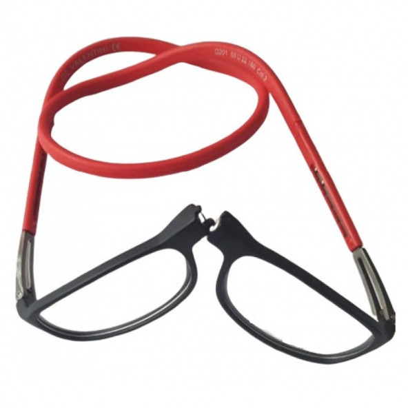 Mıknatıslı Okuma Gözlüğü Siyah Sapı Kırmızı - 2