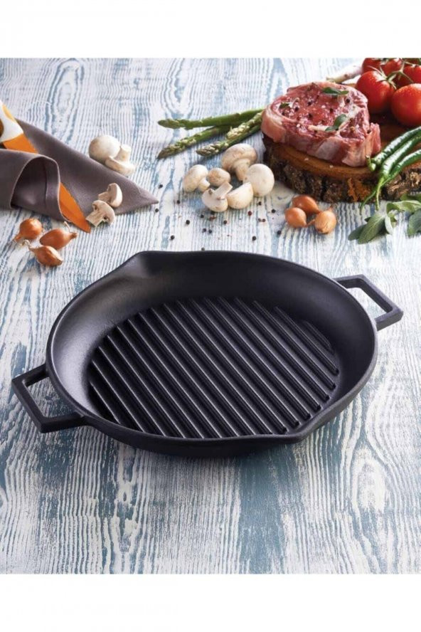 Lava Lv Eco Gt 30 Siyah Yuvarlak Döküm Demir Izgara Tava 30 CM - 5