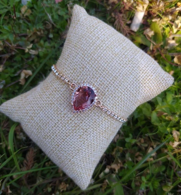 Bileklik Rose Gold Sultanit Zultanit Renk Değiştiren Taş Bukalemun Zirkon Ayarlanabilir Asansörlü Bileklik 14057