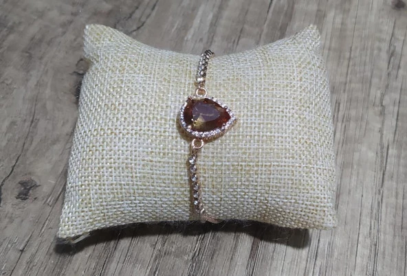 Bileklik Rose Gold Sultanit Zultanit Renk Değiştiren Taş Bukalemun Zirkon Ayarlanabilir Asansörlü Bileklik 14057 - 2
