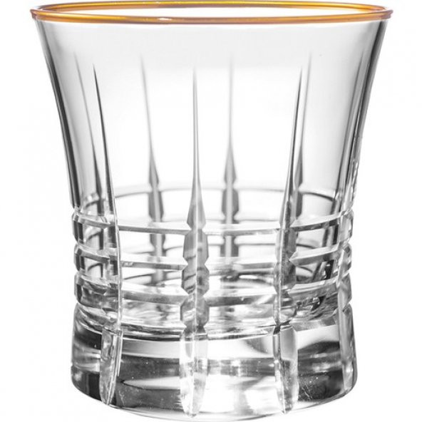 Kcd Helen Altın Kesme El Dekor Yaldızlı 6 Adet Desenli Su Bardağı Takımı