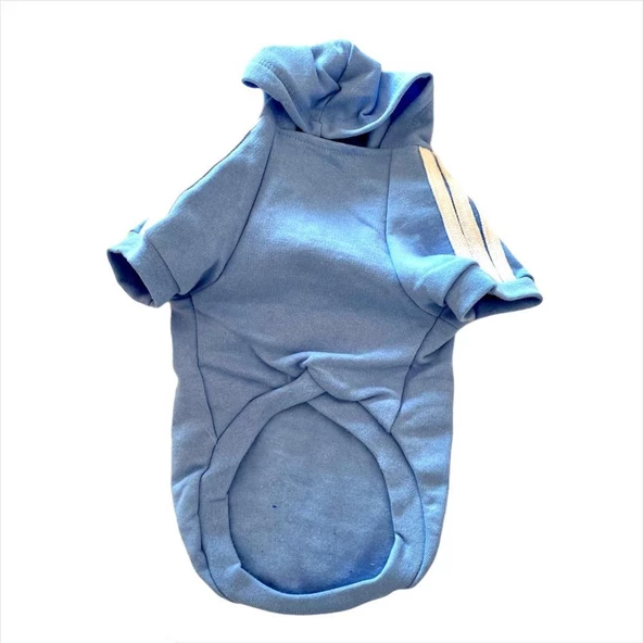 Bebek Mavisi Adidog Kapşonlu Kedi Sweatshirt Kedi Kazağı - 6