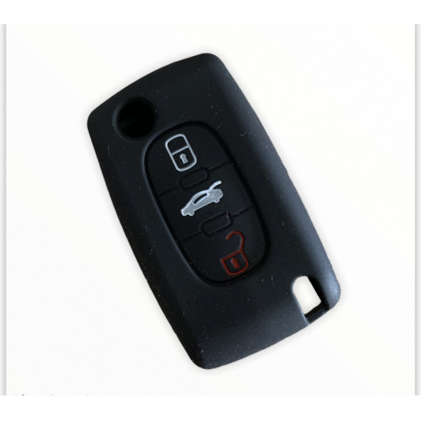CITROEN C2 C3 C4 PİCASSO SİLİKON ANAHTAR KILIF (SİYAH) ürün görseli