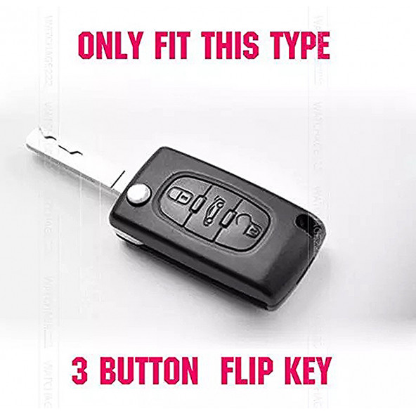 CITROEN C2 C3 C4 PİCASSO SİLİKON ANAHTAR KILIF (SİYAH) - Resim 3