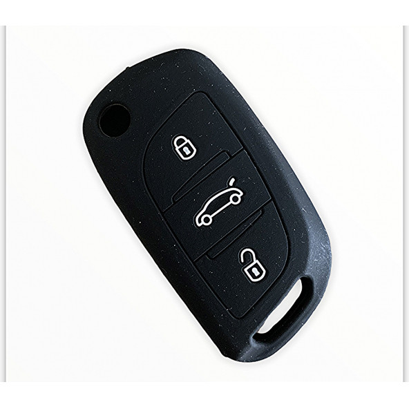 CITROEN C2 C3 C4 C5 PEUGEOT SİLİKON AHAHTAR KILIF (SİYAH) ürün görseli