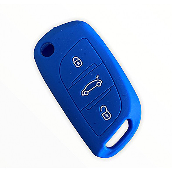 CITROEN C2 C3 C4 C5 PEUGEOT SİLİKON AHAHTAR KILIF (MAVİ) ürün görseli