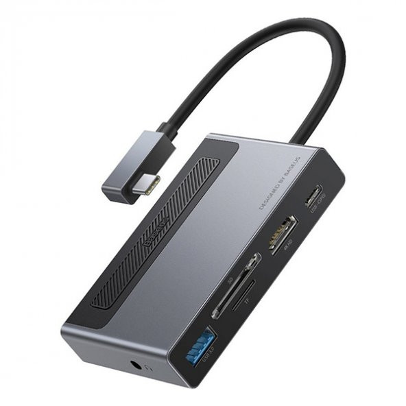 Baseus Magic Çok Fonksiyonlu Klipsli Type-C HUB 6in1 (USB3.0+SD+TF+HDMI+Type-C+3.5mm) Adaptör Çoklayıcı