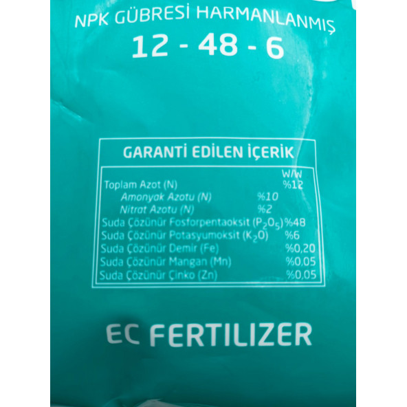 GENTA FOSFOR  12- 48- 6  NPK GÜBRESİ HARMANLANMIŞ - 3