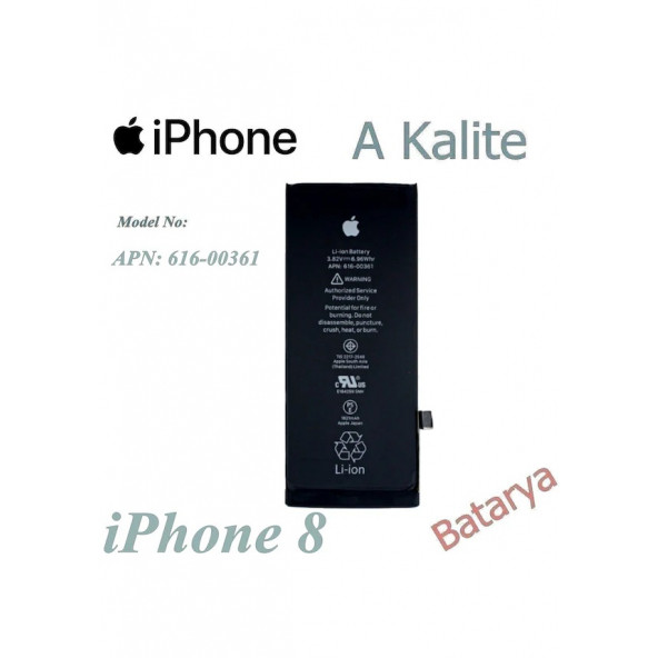 iphone 8 Batarya Apn: 616-00361 Uyumlu Yedek Batarya - 1