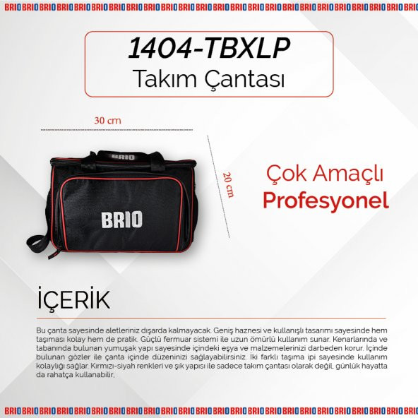 Brio Takım Çantası Çok Amaçlı Profesyonel Boş - 2