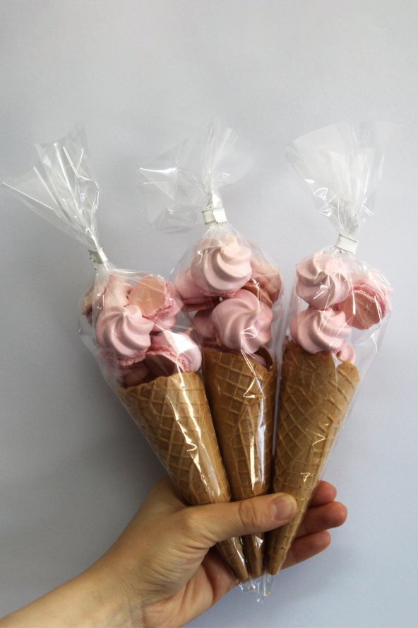 SÜT ÇOCUK Kornet Külah Beze 24 Adet PEMBE - 2