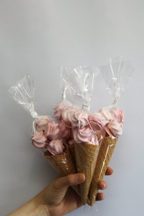 SÜT ÇOCUK Kornet Külah Beze 24 Adet PEMBE - 4