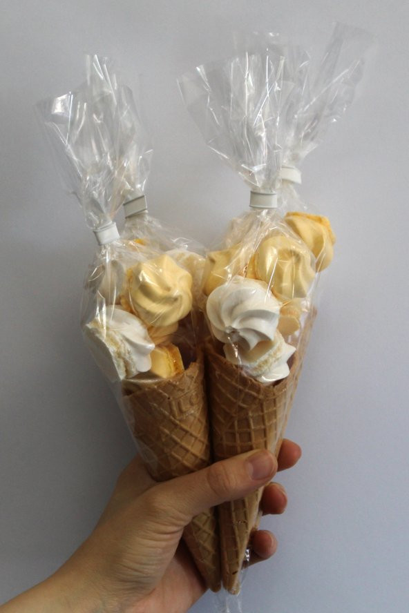 SÜT ÇOCUK Kornet Külah Beze 24 Adet SARI-BEYAZ - 3