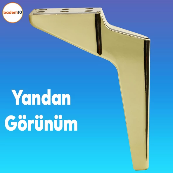 Logan Lüks Mobilya Kanepe Tv Ünitesi Koltuk Ayağı 23 Cm Gold Altın Konsol Ayakları - Resim 3