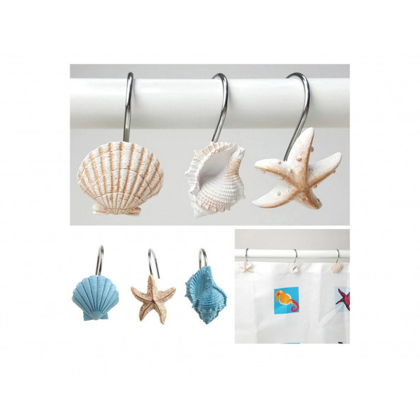 JM-SCH004 DUŞ PERDESİ TAKMA HALKASI 12 ADET İSTİRİDYE - 4