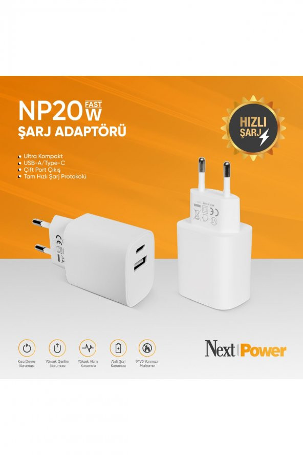 Power Np20w Hızlı Şarj Adaptörü