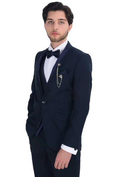 Cengiz İnler Armür Desen Kırlangıç Yaka Damatlık - 9