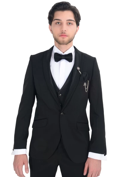 Cengiz İnler Armür Desen Kırlangıç Yaka Damatlık - 2