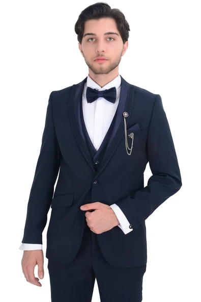 Cengiz İnler Armür Desen Kırlangıç Yaka Damatlık - 11