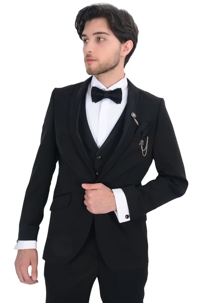 Cengiz İnler Armür Desen Kırlangıç Yaka Damatlık - 4