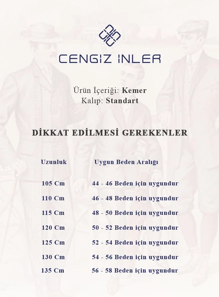 Cengiz İnler Izgara Desenli Erkek Rugan Kemer