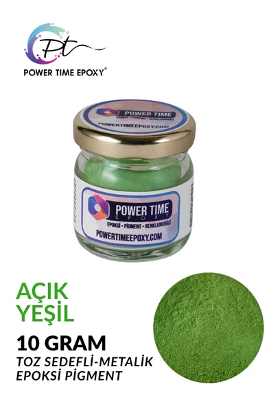 POWER TIME EPOXY Sedefli Metalik Toz Pigment Boya / Açık Yeşil / Epoksi Için ürün görseli 1