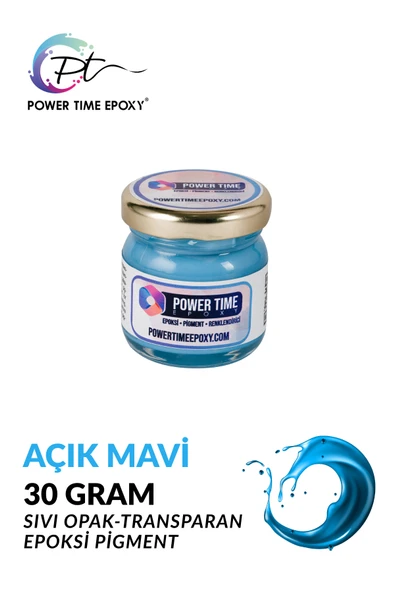 POWER TIME EPOXY Opak & Transparan Sıvı Pigment Boya / Açık Mavi / Epoksi Için ürün görseli 1