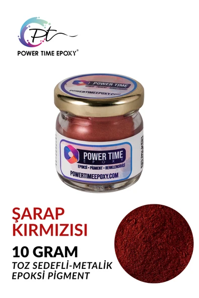 POWER TIME EPOXY Sedefli Metalik Toz Pigment Boya / Şarap Kırmızısı / Epoksi Için ürün görseli 1