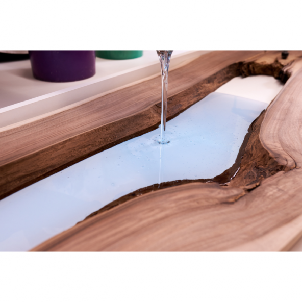 POWER TIME EPOXY 1500 gram Wood Epoxy Quatro Maxi/Kalın Döküm Ultra Şeffaf ve Parlak Epoksi Reçine Sehpa, Masa Için (yeni) - 4
