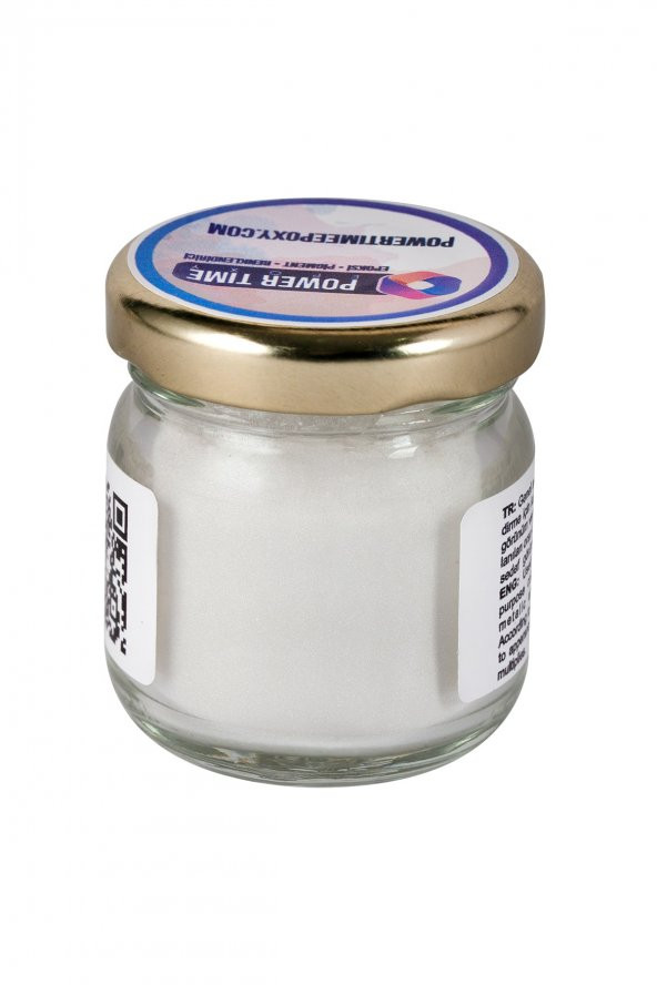 POWER TIME EPOXY Sedefli Metalik Toz Pigment Boya / Beyaz Gümüş / Epoksi Için - 2
