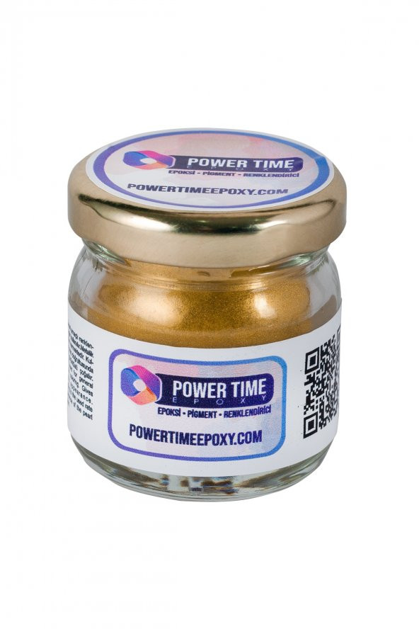 POWER TIME EPOXY Sedefli Metalik Toz Pigment Boya  Koyu Altın Deep Gold  Epoksi Için