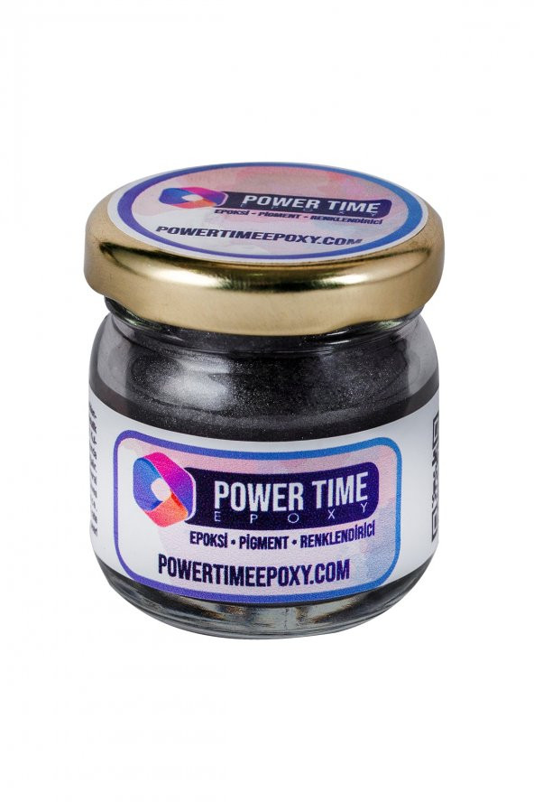 POWER TIME EPOXY Sedefli Metalik Toz Pigment Boya / Siyah Gümüş / Epoksi Için - Resim 2