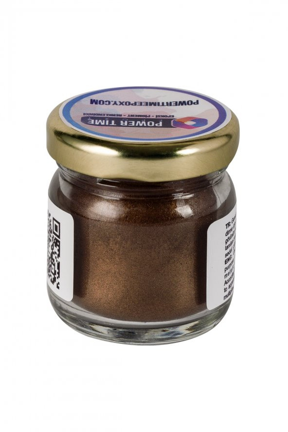 POWER TIME EPOXY Sedefli Metalik Toz Pigment Boya / Koyu Kahverengi / Epoksi Için - Resim 3